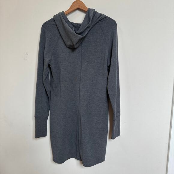 Athleta Gray Cowl Neck Athleisure Cozy Classic Sweatshirt Dress Size Medium - Picture 4 of 4